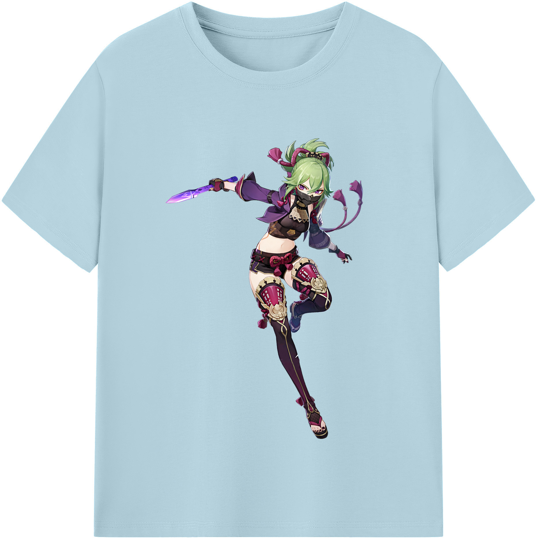 げんし神  久岐忍 くき しのぶ genshin Kuki Shinobu 綿100％半袖Tシャツ（フロントプリント）